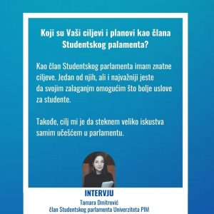 Read more about the article INTERVJU – ČLAN STUDENTSKOG PARLAMENTA, TAMARA DMITROVIĆ