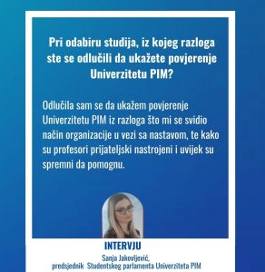 Read more about the article SANJA JAKOVLJEVIĆ – INTERVJU – ČLAN STUDENTSKOG PARLAMENTA
