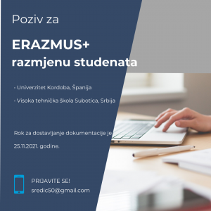 Read more about the article ERAZMUS+ PROGRAM: POZIV ZA RAZMJENU STUDENATA