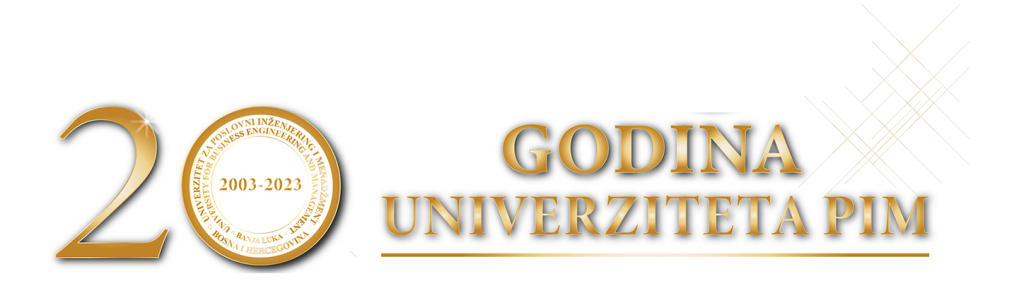 Univerzitet PIM 20 godina zlatni logo