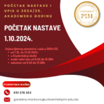 Početak nastave u 2024/25.