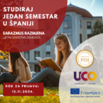 ERAZMUS+ KA171: POZIV ZA PRIJAVU ZA STUDIJ U ŠPANIJI U 2024/25.