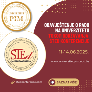 Read more about the article OBAVJEŠTENJE O RADU SLUŽBI UNIVERZITETA ZA VRIJEME ODRŽAVANJA STED KONFERENCIJE
