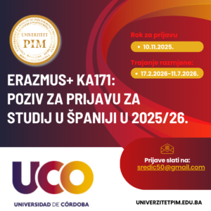 Read more about the article ERAZMUS+ KA171: POZIV ZA PRIJAVU ZA STUDIJ U ŠPANIJI U 2025/26.