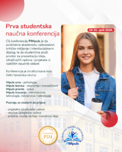 Read more about the article STUDENTSKA KONFERENCIJA: PIMpuls 2026 – PREDAVANJA I RADIONICE